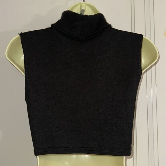 Vintage Paris Accessories black acrylic ribbed turtleneck dickie layer top - Picture 4 of 4